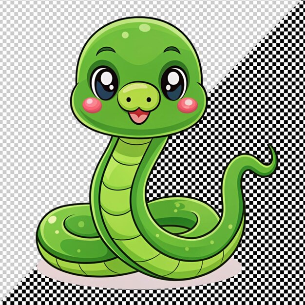 PSD un pequeño vector de serpiente de dibujos animados en un fondo transparente