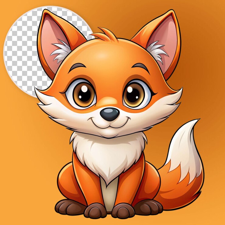 PSD el pequeño zorro de dibujos animados