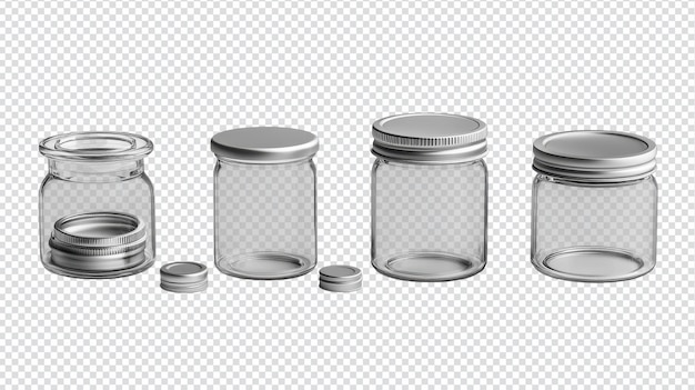 Pequeños frascos de vidrio versátiles con tapas de metal, ideales para almacenar artesanías y proyectos de decoración del hogar