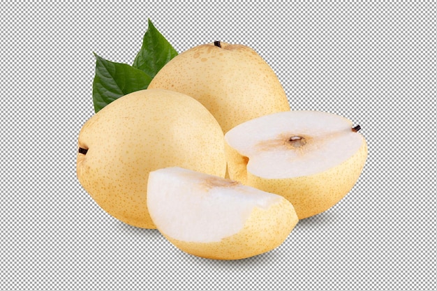 Pera oriental fresca isolada em um fundo transparente