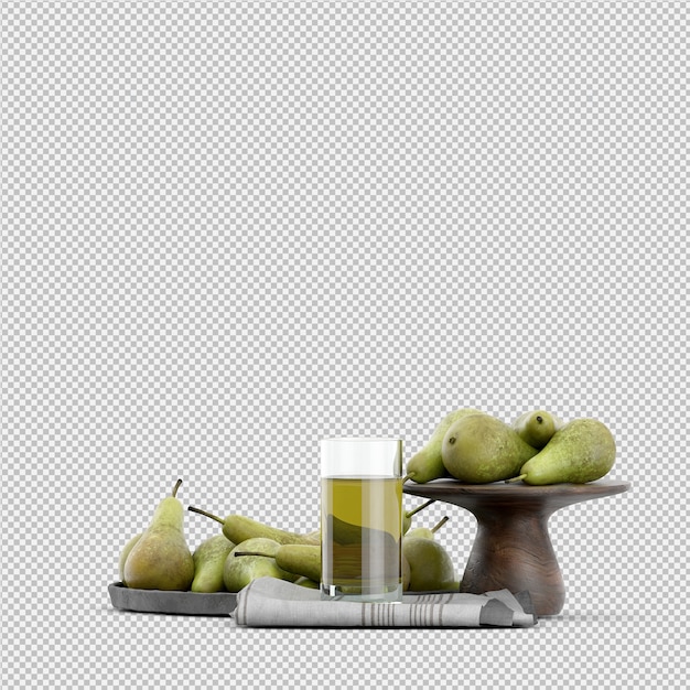 pêras 3D render