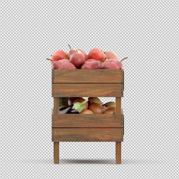 PSD peras maçãs manga 3d render