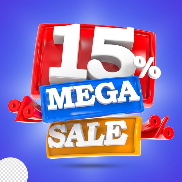 PSD percentage mega sale 3d-rendering