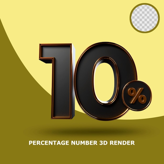 percentage number 3d render