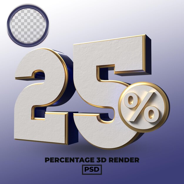 PSD percentagem de render 3d