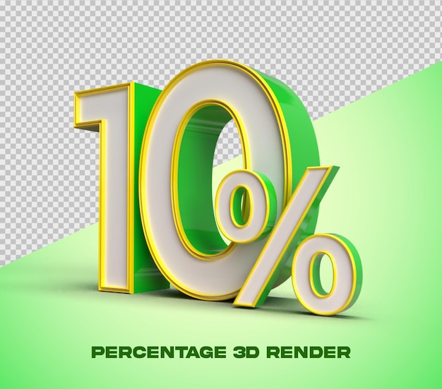 PERCENTUALE 3D RENDER COLORE BIANCO VERDE