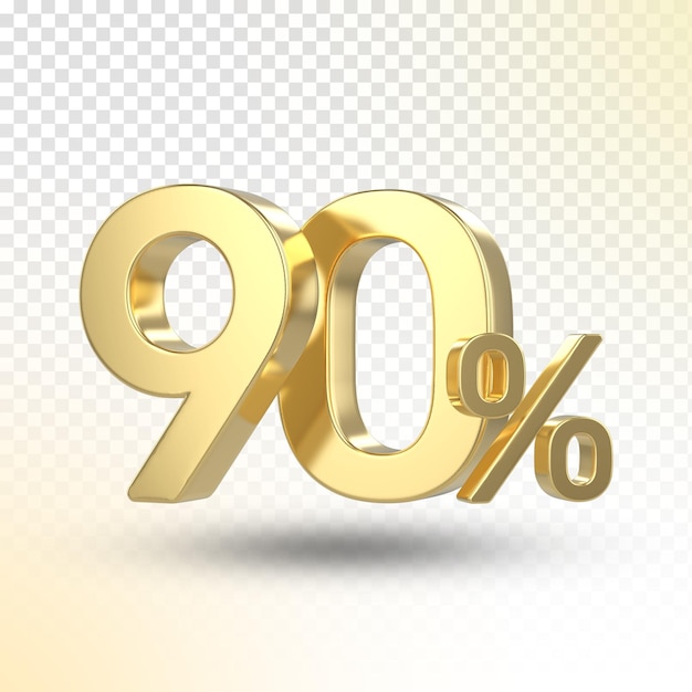 Percentuale d'oro 3D rendering di lusso