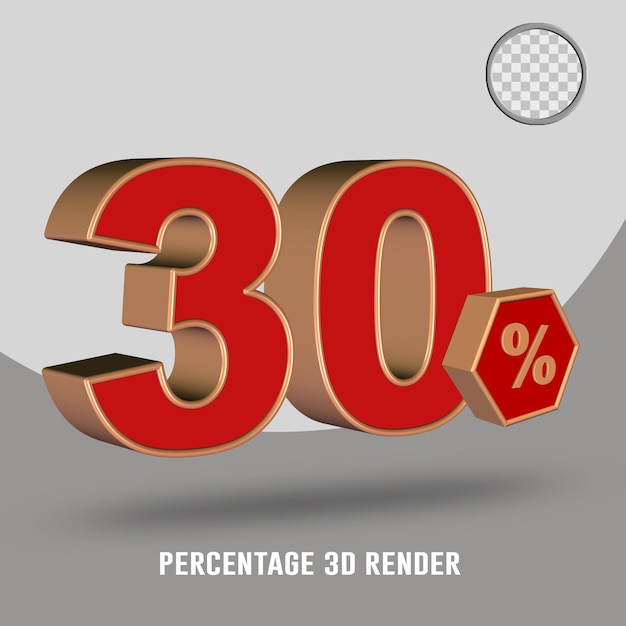 Percentuale di rendering 3D colore pesca rosso