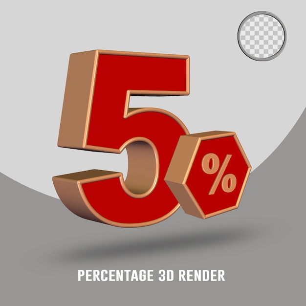 Percentuale di rendering 3D colore pesca rosso