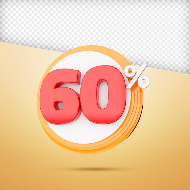 Percentuale di rendering 3D psd premium