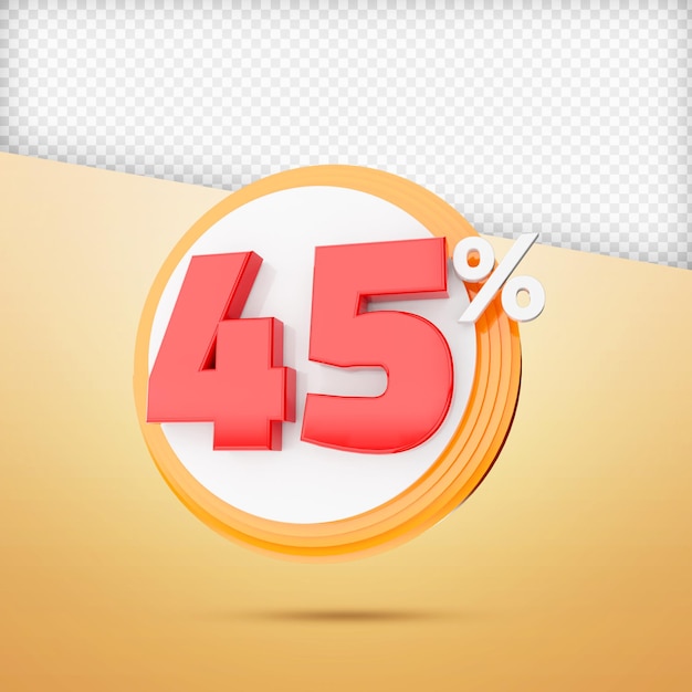 Percentuale di rendering 3D psd premium