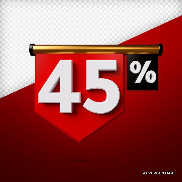 Percentuale di rendering 3D psd premium