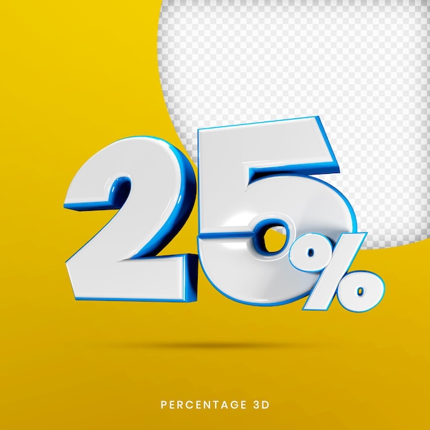 Percentuale di rendering 3D psd premium