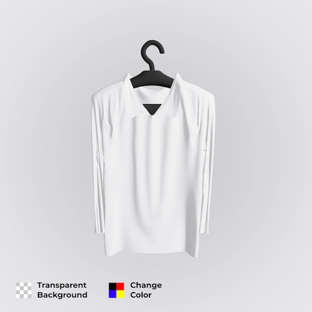 PSD percha de camiseta blanca en blanco aislada en un espacio gris. fácil de cambiar de color y fondo transparente