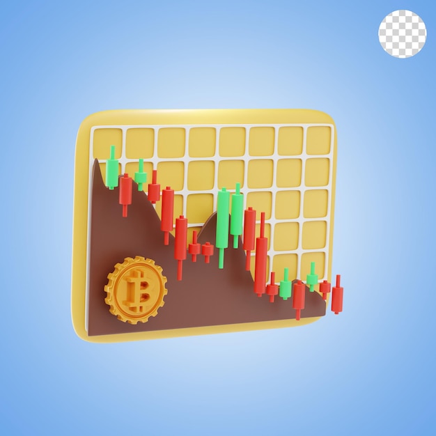pérdida de mercado de valores icono 3d e ilustración