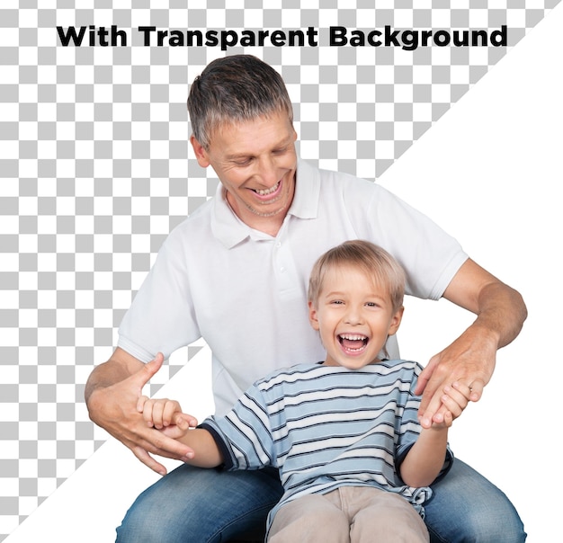 Père et fils PNG PSD isolés sur un fond transparent