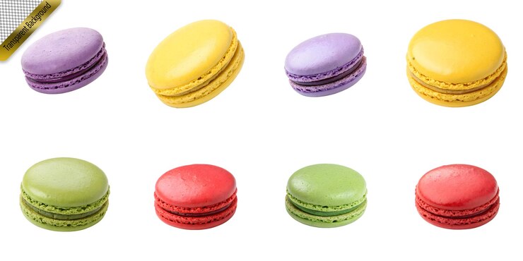 PSD perfect single macaron detail a sweet treat on white