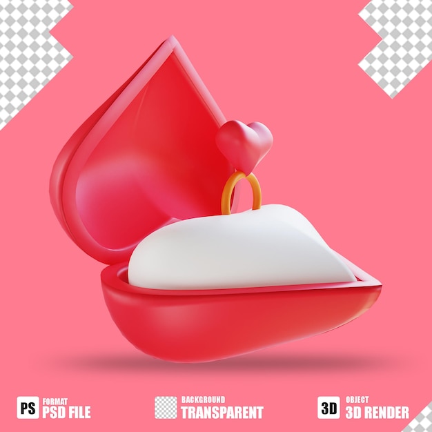 Perfekter 3d icon liebesring 5 zum valentinstag