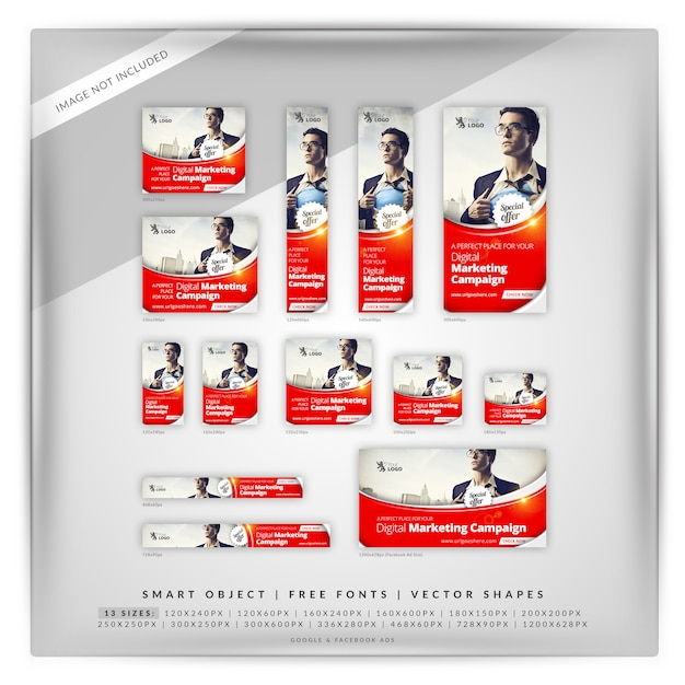 Perfektes business marketing google banner set