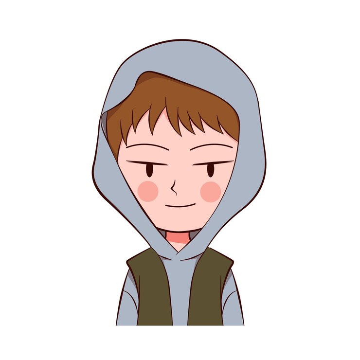 PSD el perfil de avatar es un chico guapo con capucha.