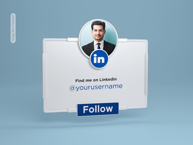 Perfil de banner en la representación 3d de linkedin