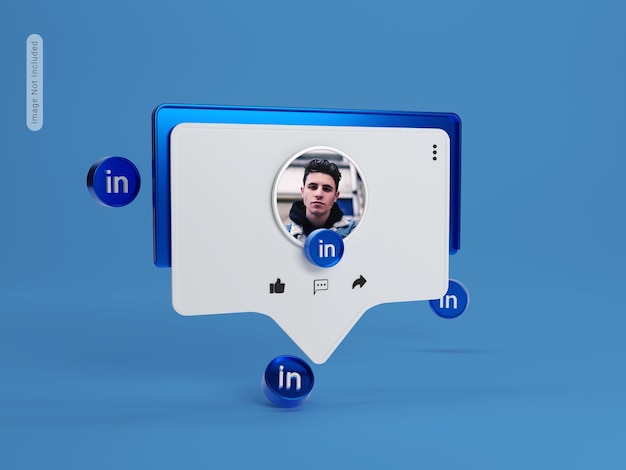 Perfil de banner en la representación 3d de LinkedIn