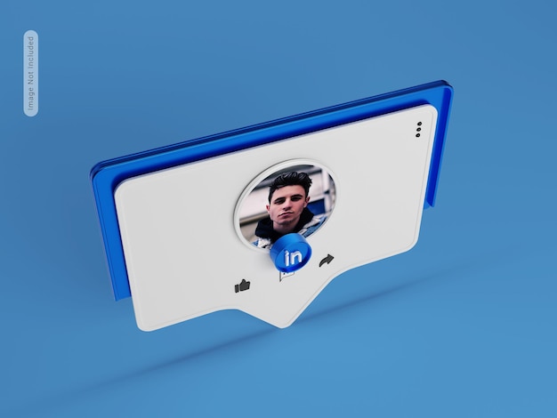 Perfil de banner en la representación 3d de linkedin