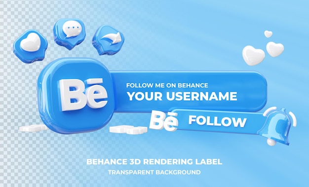 Perfil en Behance 3D Rendering aislado