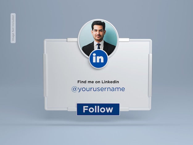 Perfil de banner na renderização 3d do linkedin