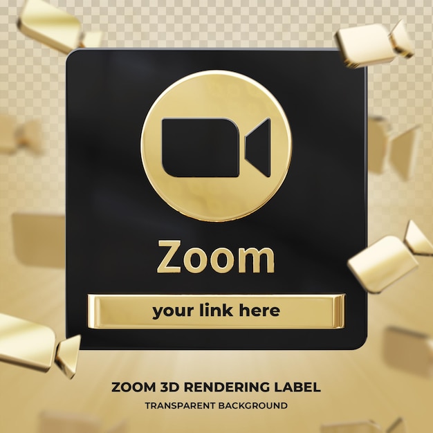 Perfil de ícone de banner na etiqueta de renderização 3d com zoom isolado
