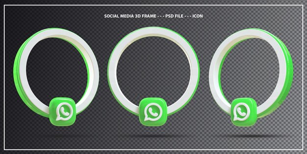 Perfil de ícone de banner no elemento de renderização 3d do whatsapp