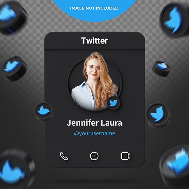 Perfil do twitter de renderização em 3d