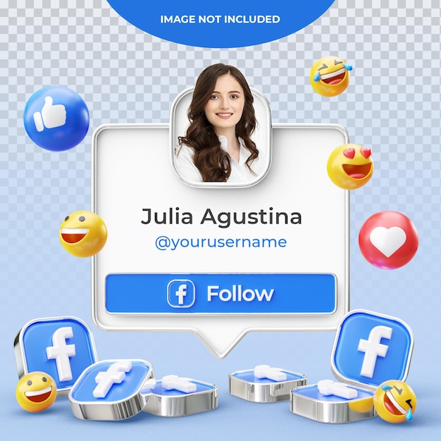 Perfil de Facebook de renderizado 3d