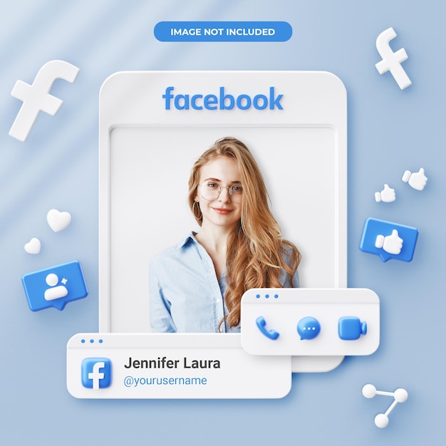 Perfil de Facebook de renderizado 3d