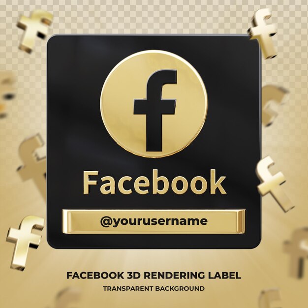 Perfil de icono de banner en Facebook etiqueta de renderizado 3d aislado
