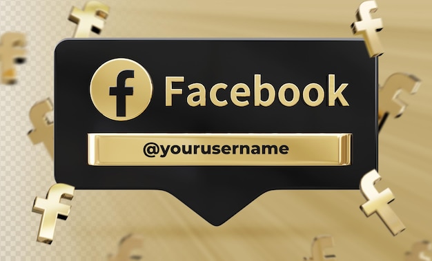 Perfil de icono de banner en Facebook etiqueta de renderizado 3d aislado