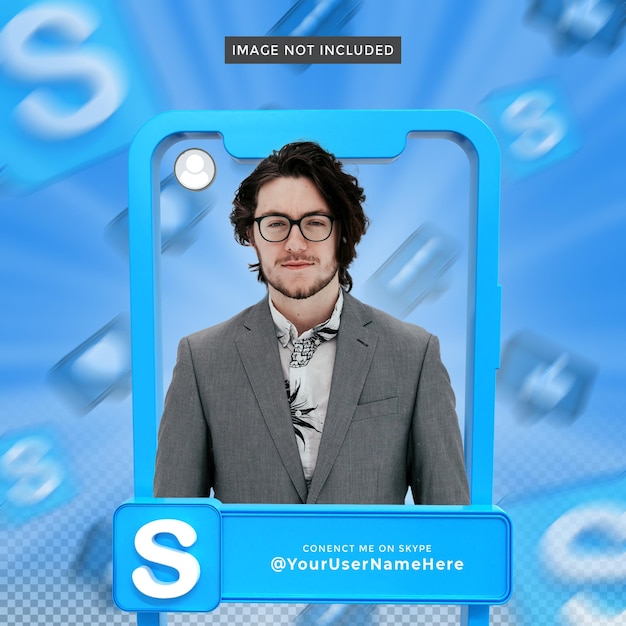 Perfil de icono de banner en el marco de renderizado 3d de skype