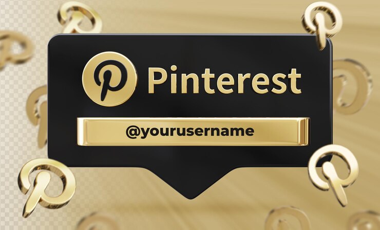PSD perfil de icono de banner en pinterest etiqueta de renderizado 3d aislada