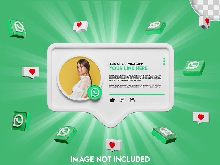 Perfil de icono de banner de redes sociales en composición de procesamiento 3d de whatsapp aislado