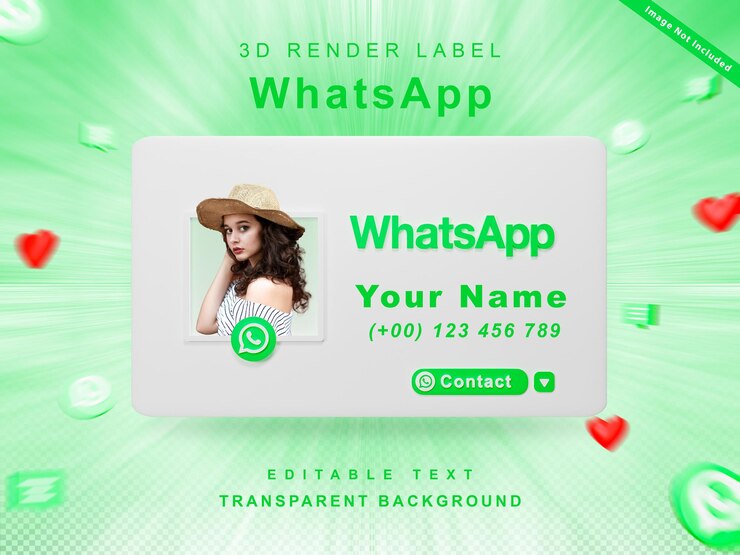 Perfil de icono de banner de renderizado 3d en whatsapp conéctame etiqueta aislada