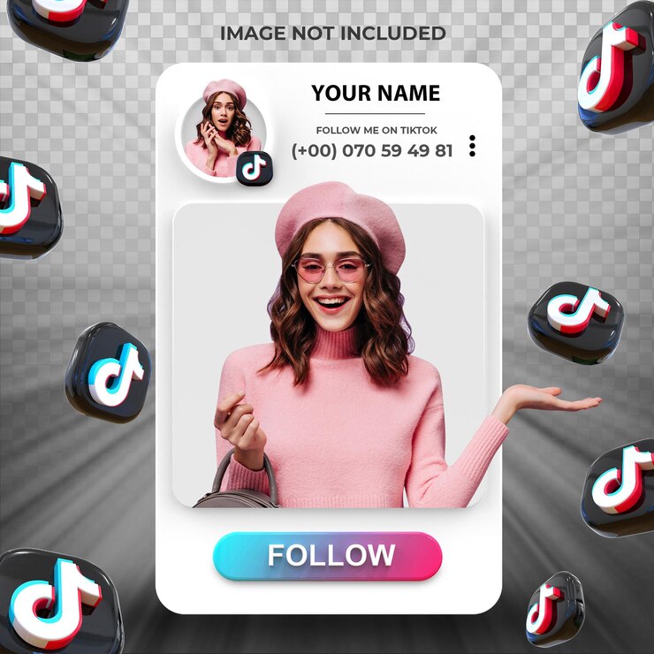 PSD perfil de icono de banner en tiktok composición de render 3d aislado