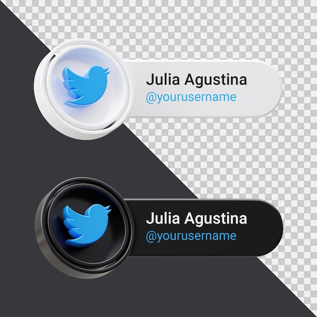 PSD perfil de icono de banner en twitter 3d render composición aislada