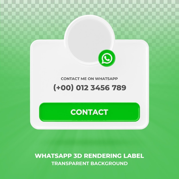 PSD perfil de icono de banner en whatsapp banner de renderizado 3d aislado