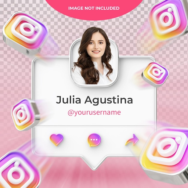 Perfil de Instagram de renderizado 3d