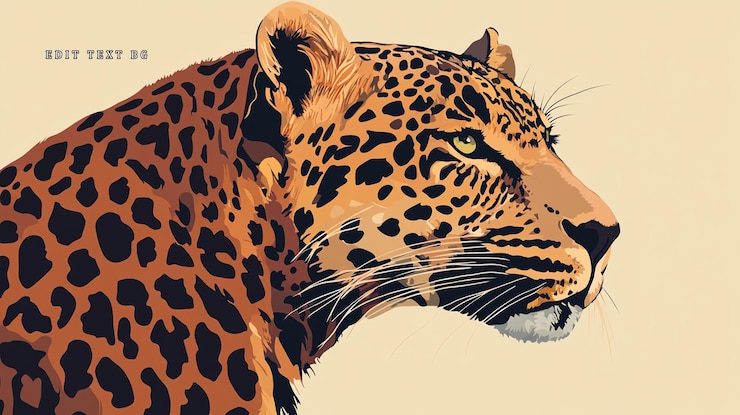 PSD el perfil de un majestuoso leopardo que muestra sus manchas y su intensa mirada