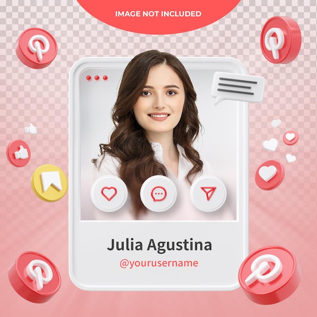 Perfil de Pinterest de renderizado 3d
