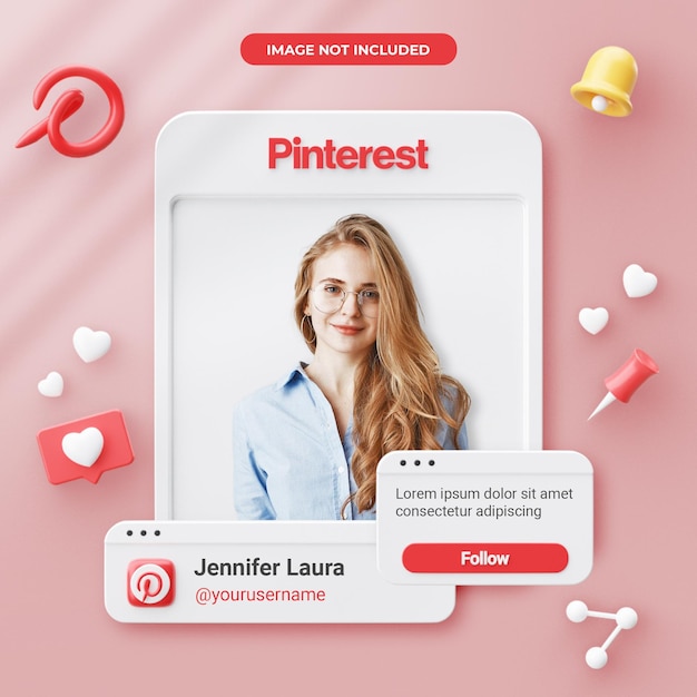 Perfil de pinterest de renderizado 3d