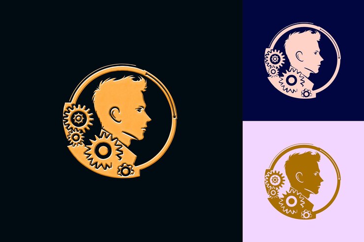 PSD perfil png del candidato con una expresión decidida perfil de icono diseños abstractos icónicos aislados