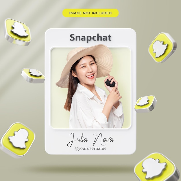 Perfil de Snapchat de renderizado 3d