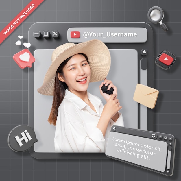 Perfil de YouTube de renderizado 3d